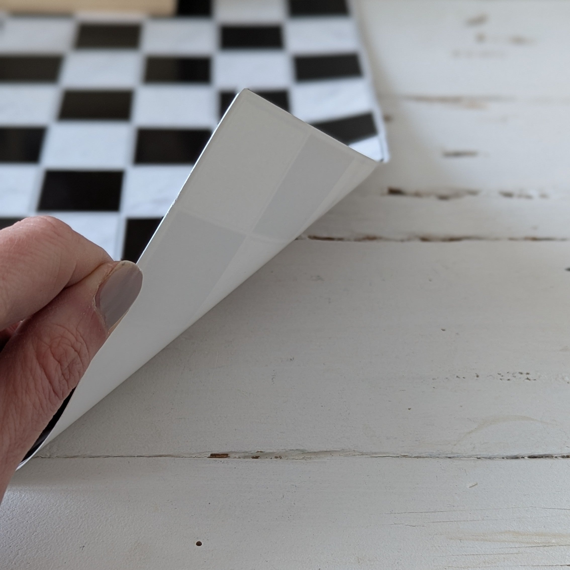 Miniatuur 'schooltijd' vloer geblokt zwart wit