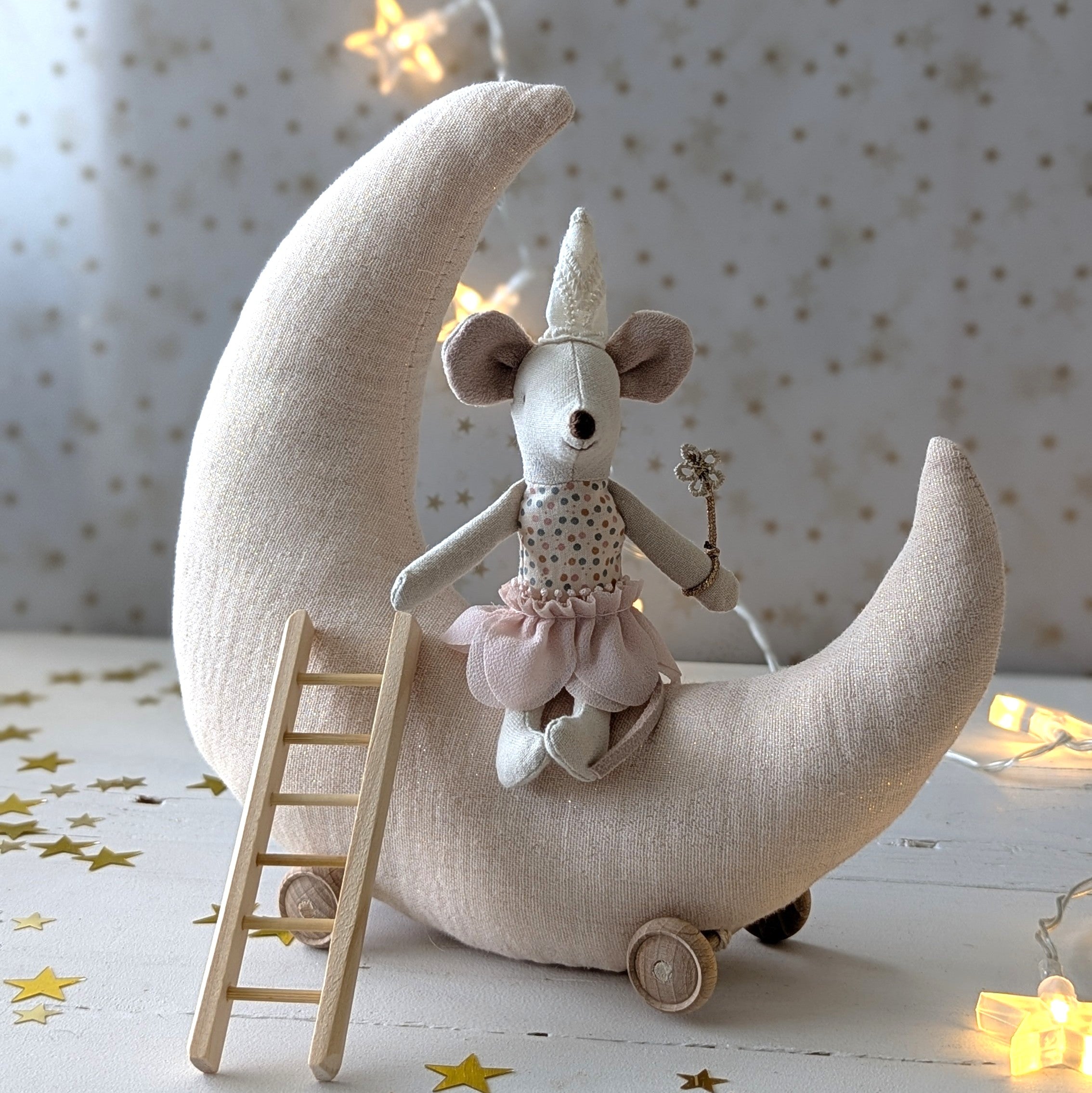 Maan 'Tot aan de maan en terug...' met Maileg tandenfee (set) voor Wendy