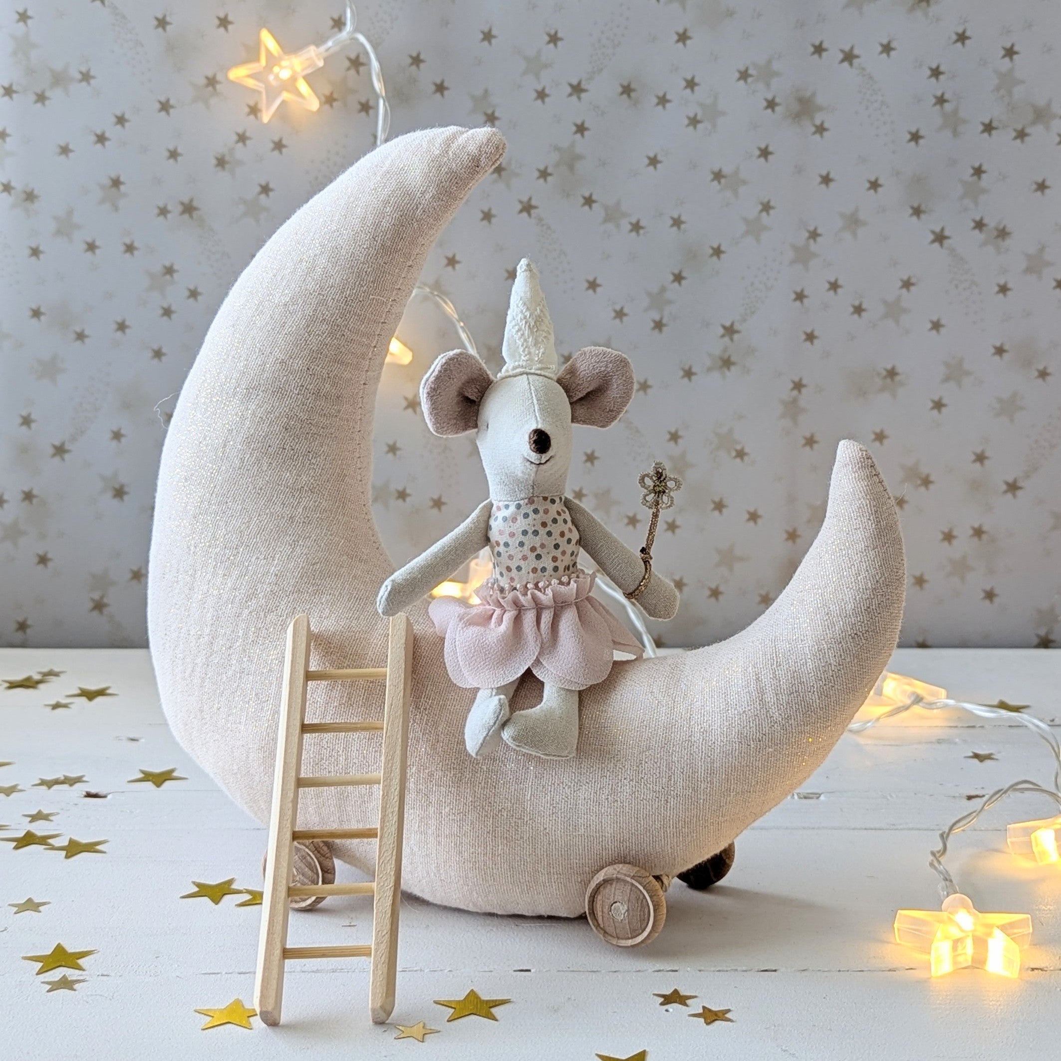 Maan 'Tot aan de maan en terug...' met Maileg tandenfee (set) voor Wendy