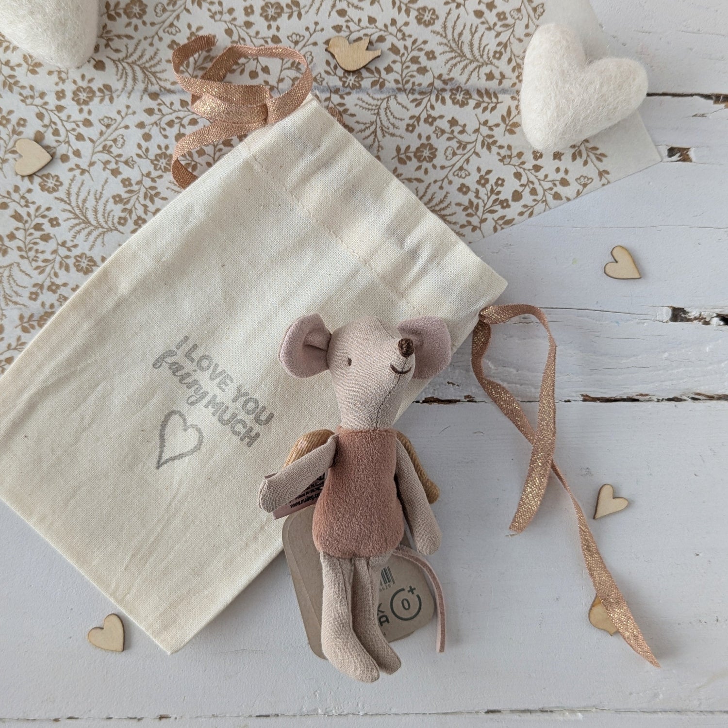 Valentijn cadeau actie ~ Maileg fee, kleine zus - poederroze