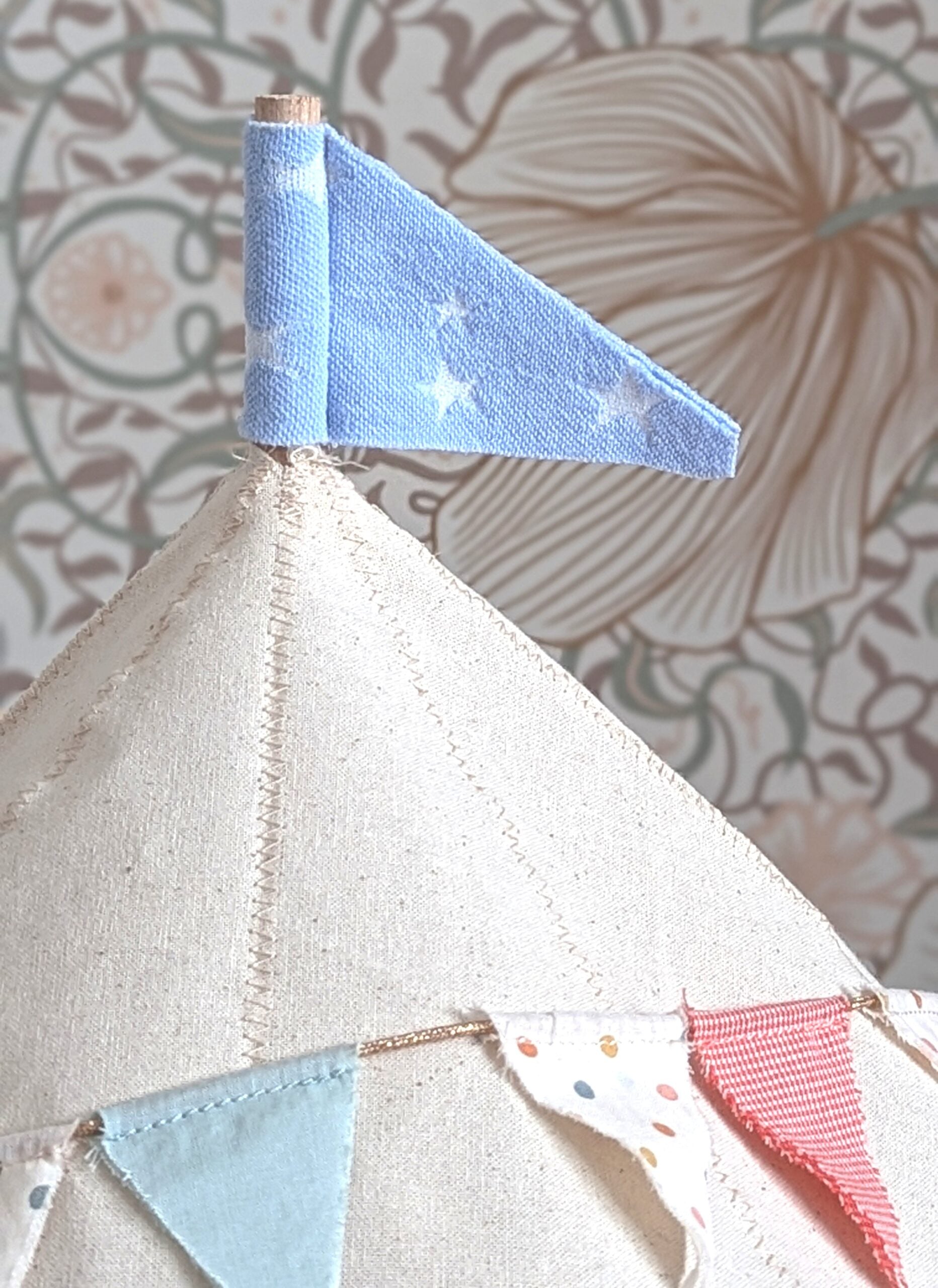 Skattich tent handgemaakt blauw gestreept