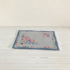 Vloerkleed met bloemen blauw