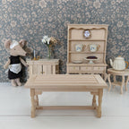 Eettafel lang naturel hout