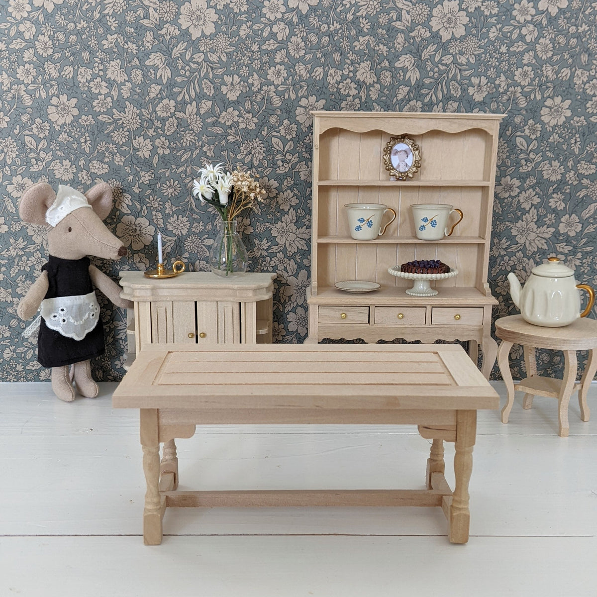 Eettafel lang naturel hout
