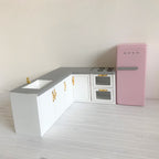 *Keukenblok wit met grijs blad