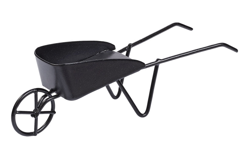 Miniatuur kruiwagen metaal zwart