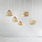 Rieten lamp groot hoekig