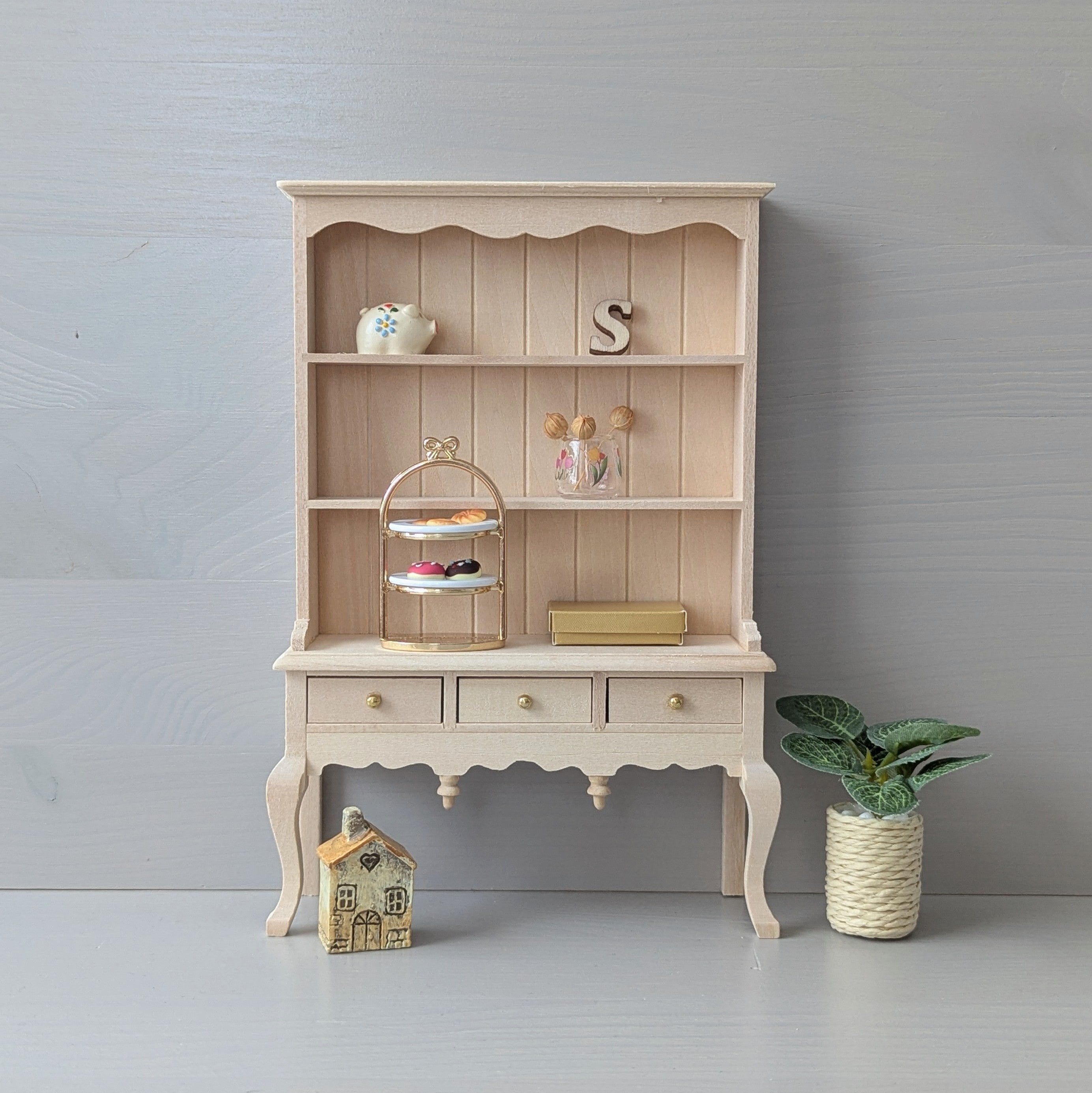 Sideboard on legs, natural wood