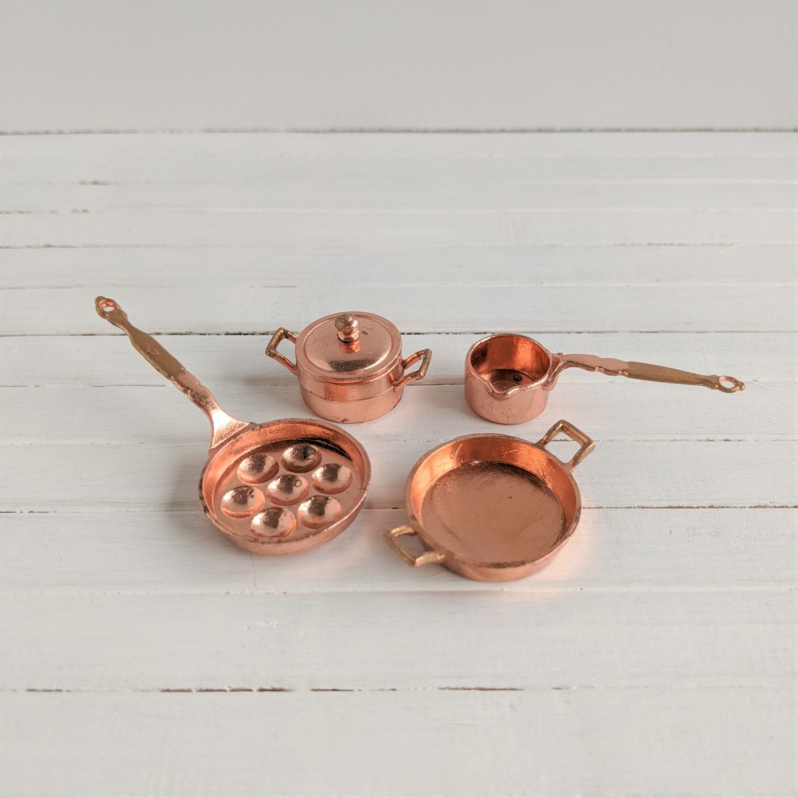 Pannenset koper met poffertjespan