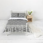 Dekbed zwarte boogjes/golfjes (zonder kussentje)