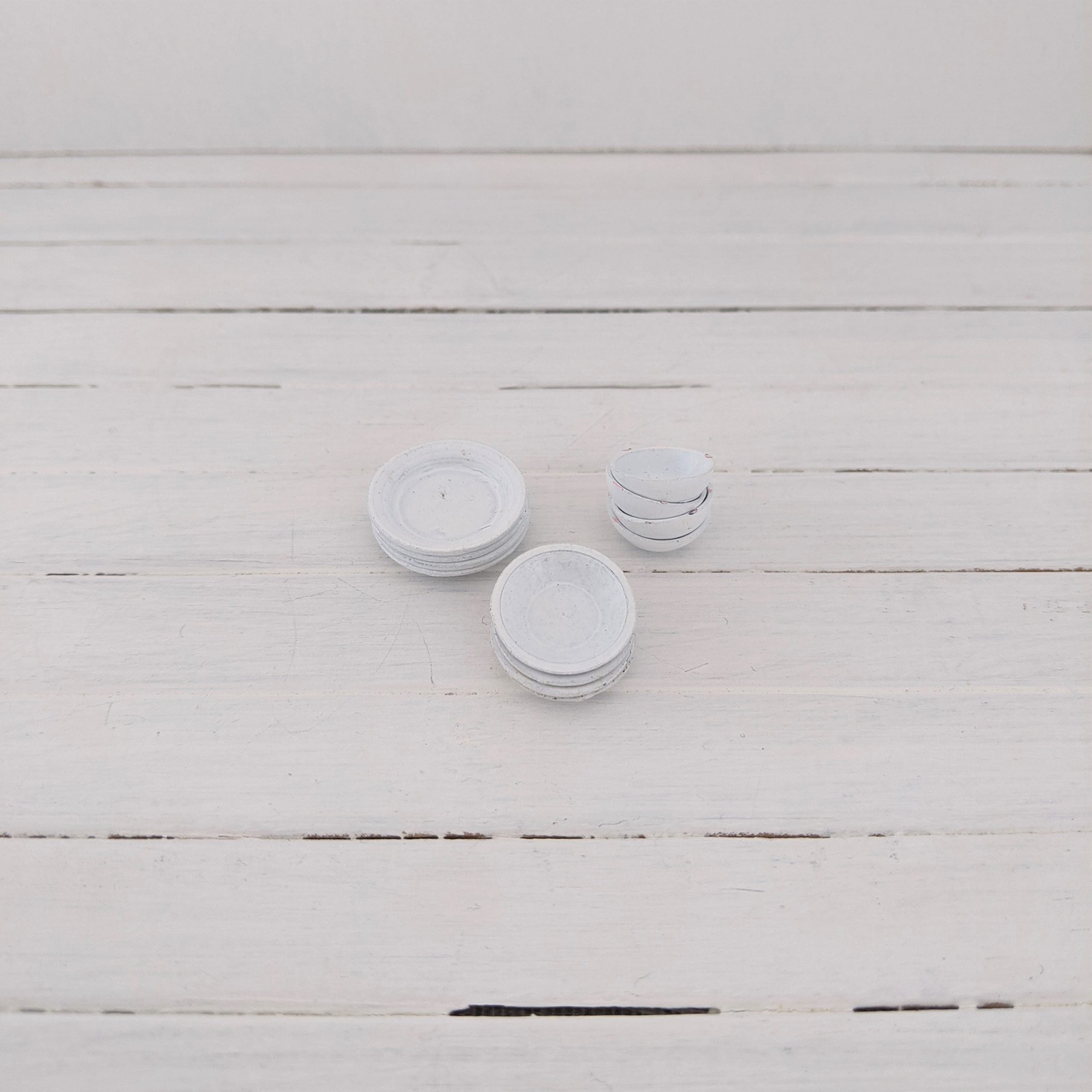 Mini bordjes en kommetjes wit