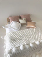 - Skattige pompomkes mini kussentje handgemaakt