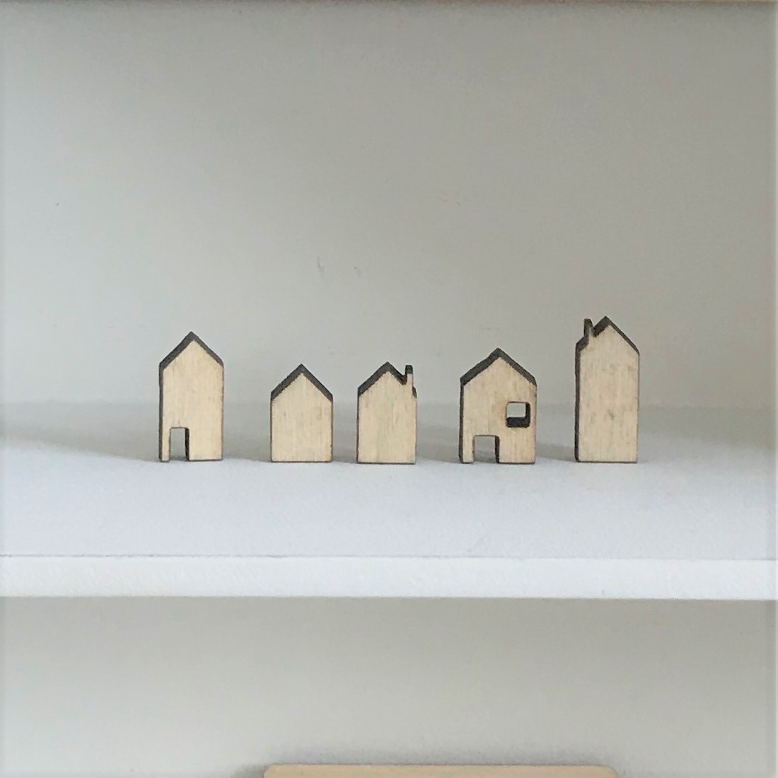 Set decoratieve huisjes (hout) – Skattich